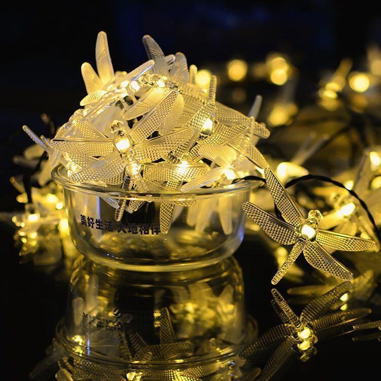 Dragonfly Solar String Lights with Multicolour LED