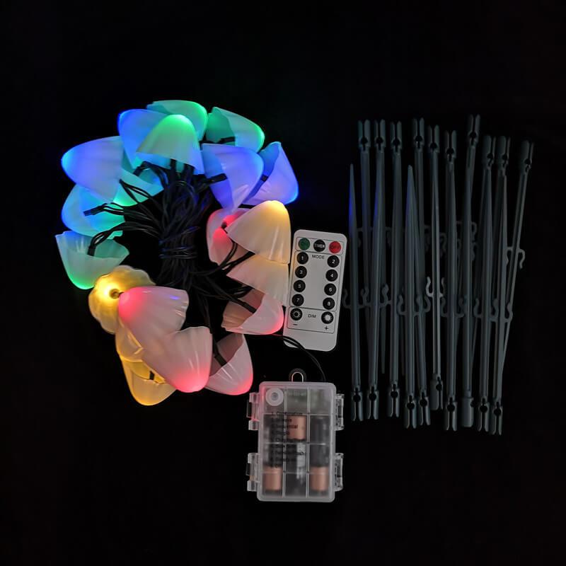 Solar Mushroom Garden Lights with Multicolour LED Caps