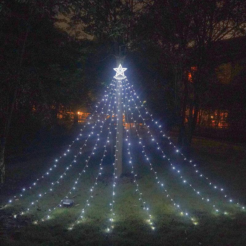 Star Top String Solar Lights with Hanging LED Light Strands
