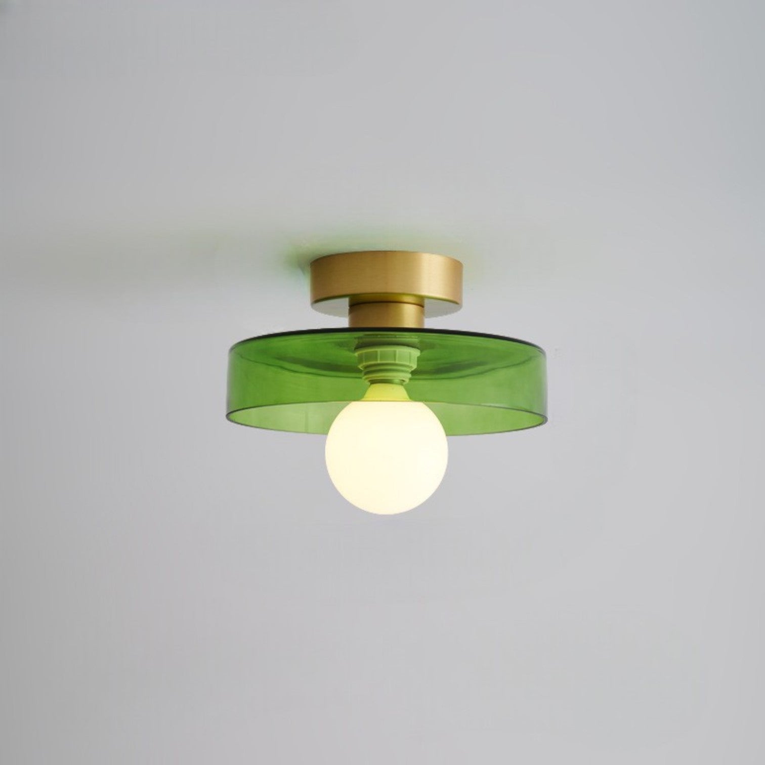Bauhaus Glass Ceiling Light with Round Shade