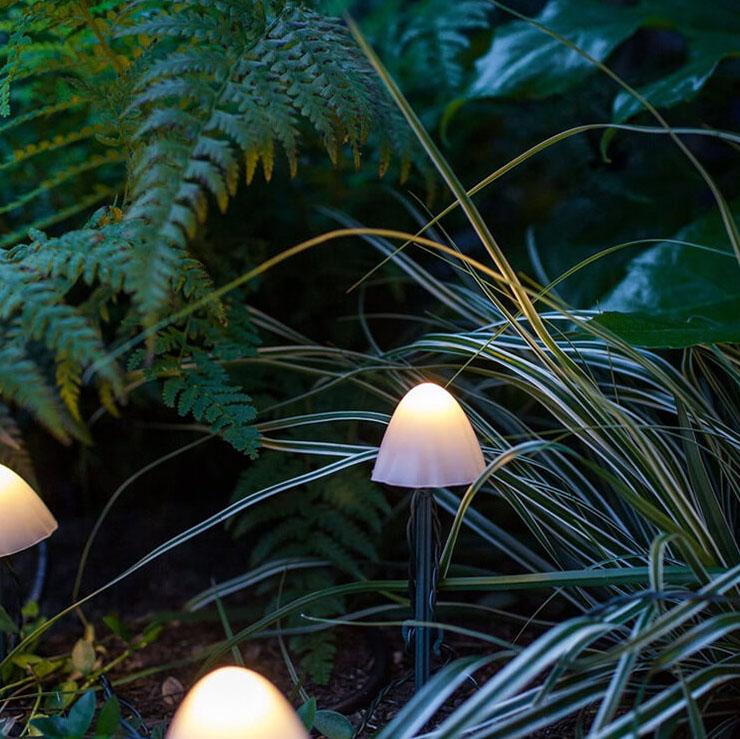Solar Mushroom Garden Lights with Multicolour LED Caps