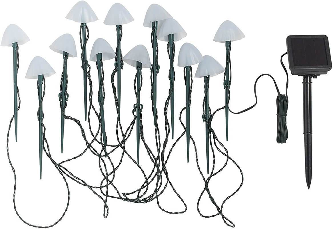 Solar Mushroom Garden Lights with Multicolour LED Caps