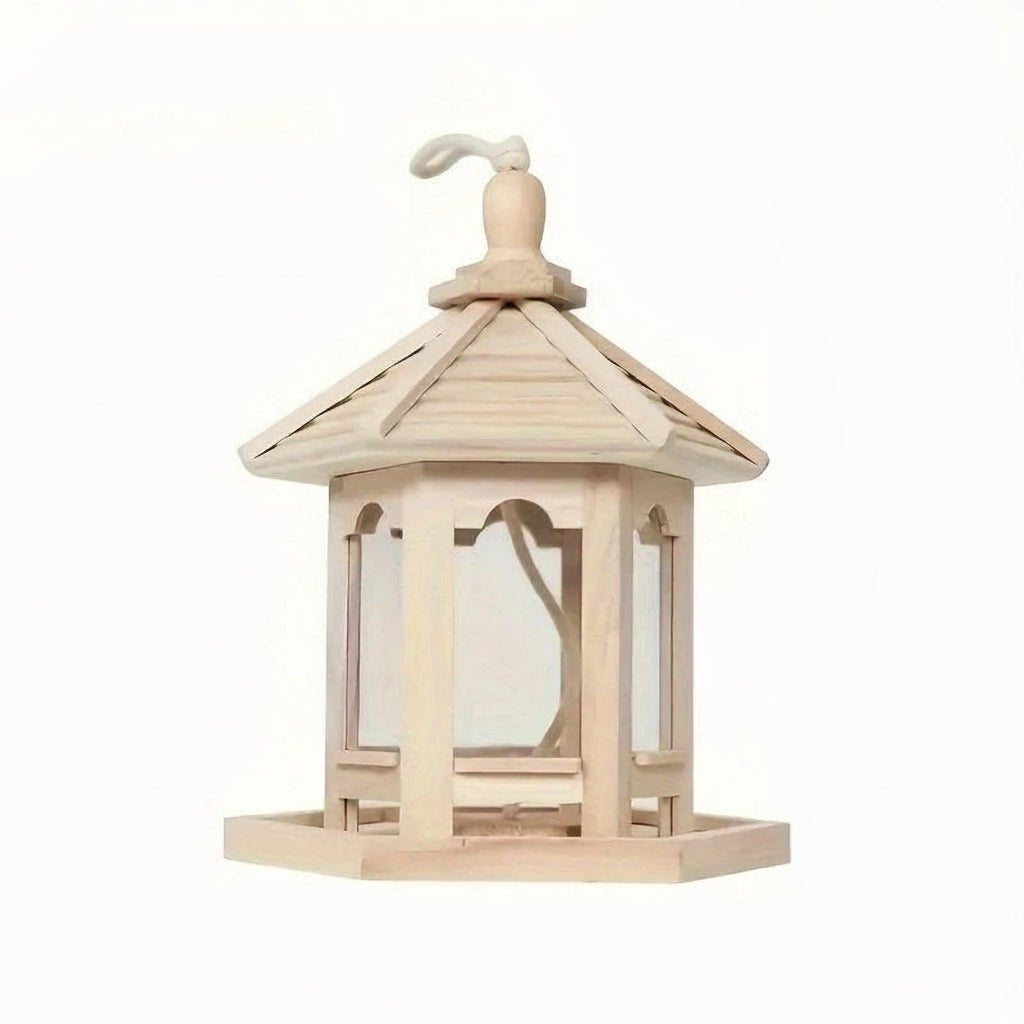 Wooden Bird Feeder Hanging Seed House Outdoor Garden