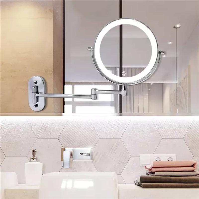 Rechargeable LED Magnifying Makeup Mirror with Adjustable Light
