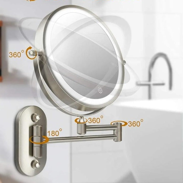 Rechargeable LED Magnifying Makeup Mirror with Adjustable Light