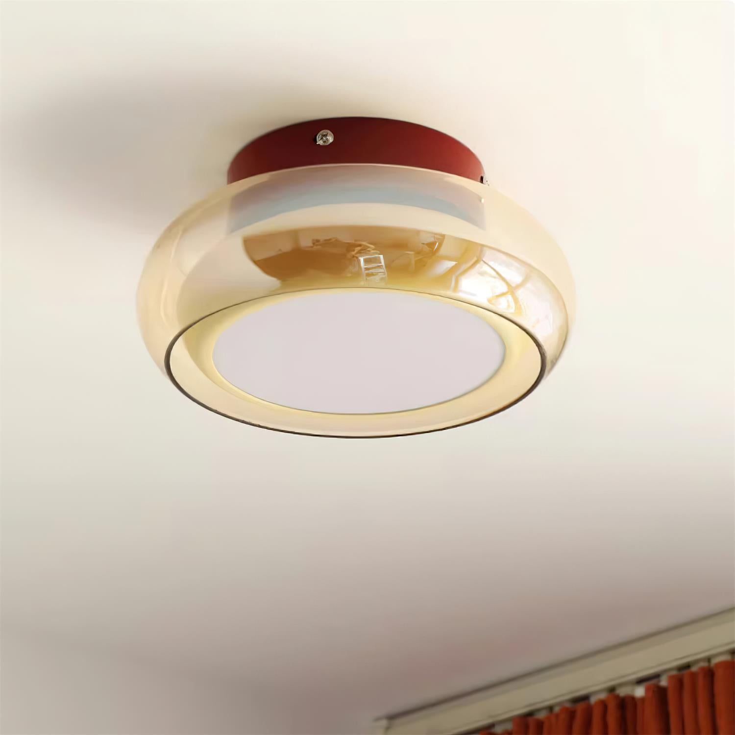 Retro Glass Flush Mount Ceiling Light Vintage Indoor Lamp