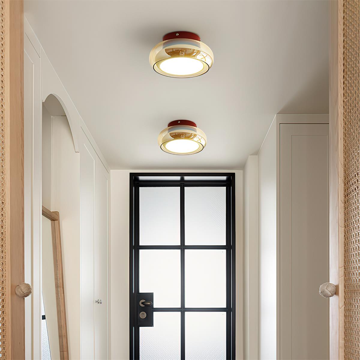 Retro Glass Flush Mount Ceiling Light Vintage Indoor Lamp