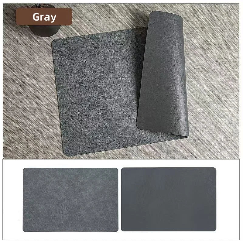 Faux Leather Placemats Waterproof Heat Resistant Double Sided Dining Table Mats