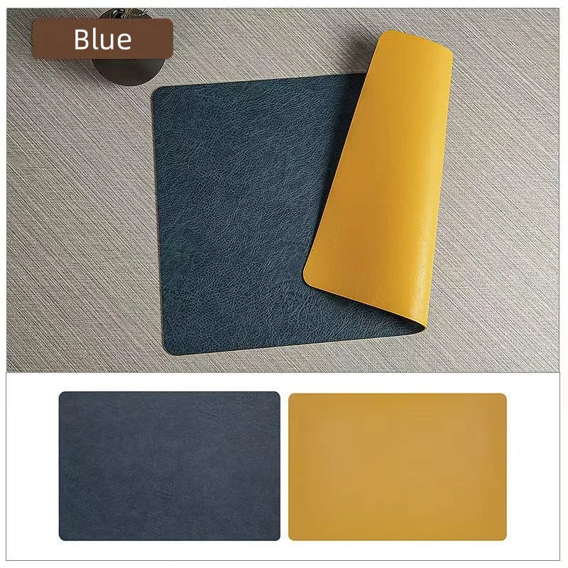 Faux Leather Placemats Waterproof Heat Resistant Double Sided Dining Table Mats