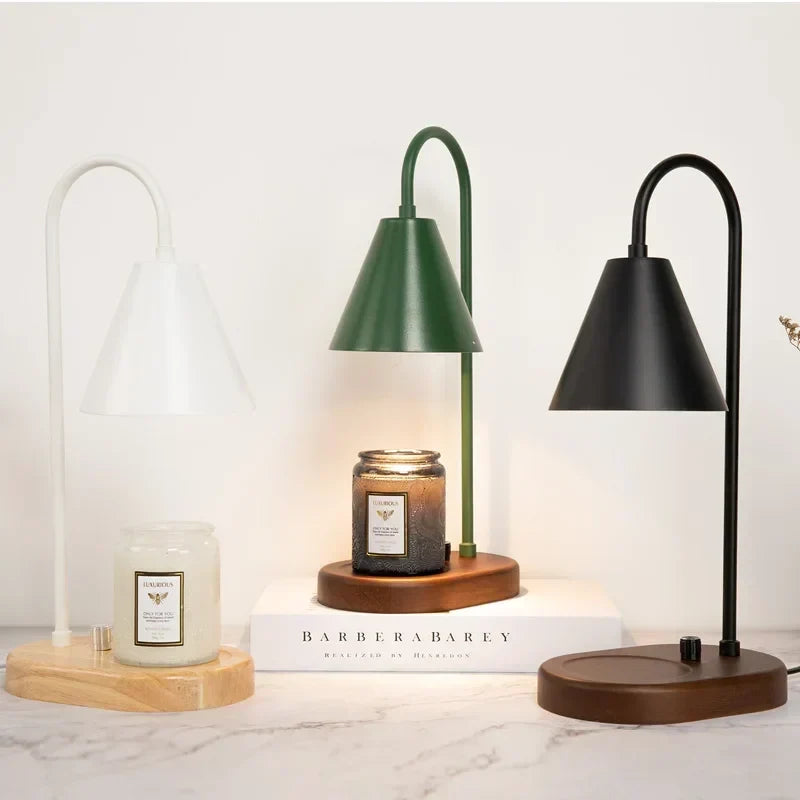 Dimmable Candle Wax Warmer Table Lamp With Metal Shade