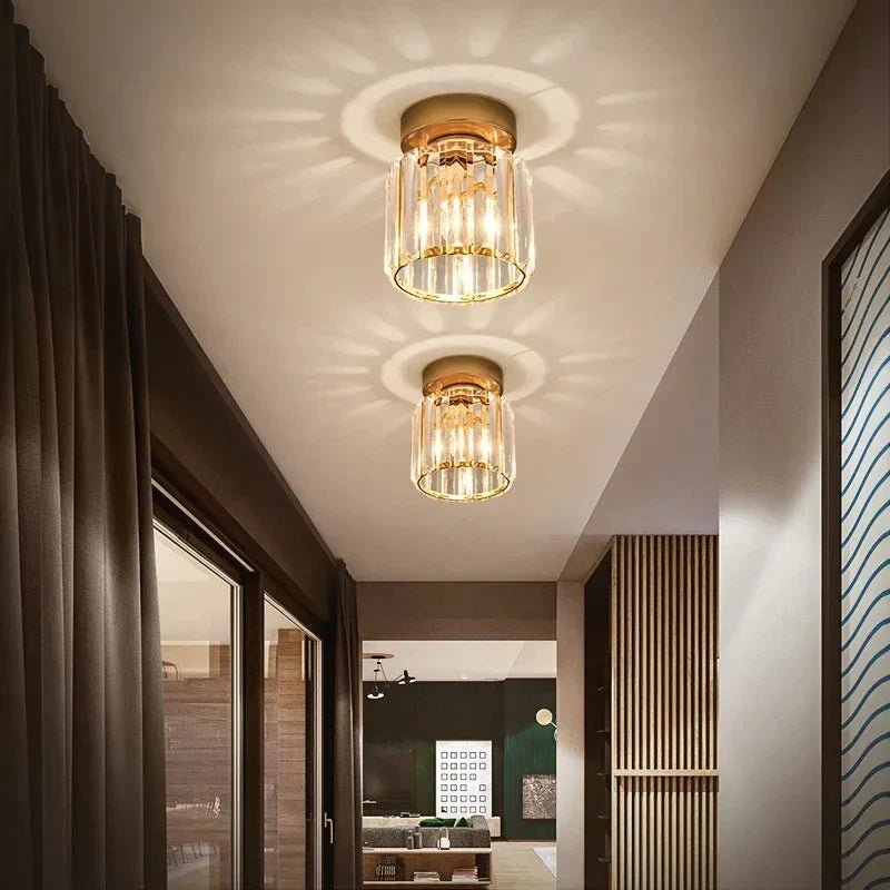 Modern Crystal Ceiling Light Glam Flush Mount Glass Lamp