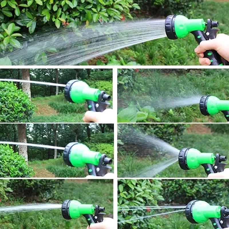 Flexible Garden Hose Pipe with Multi Spray Nozzle Tool
