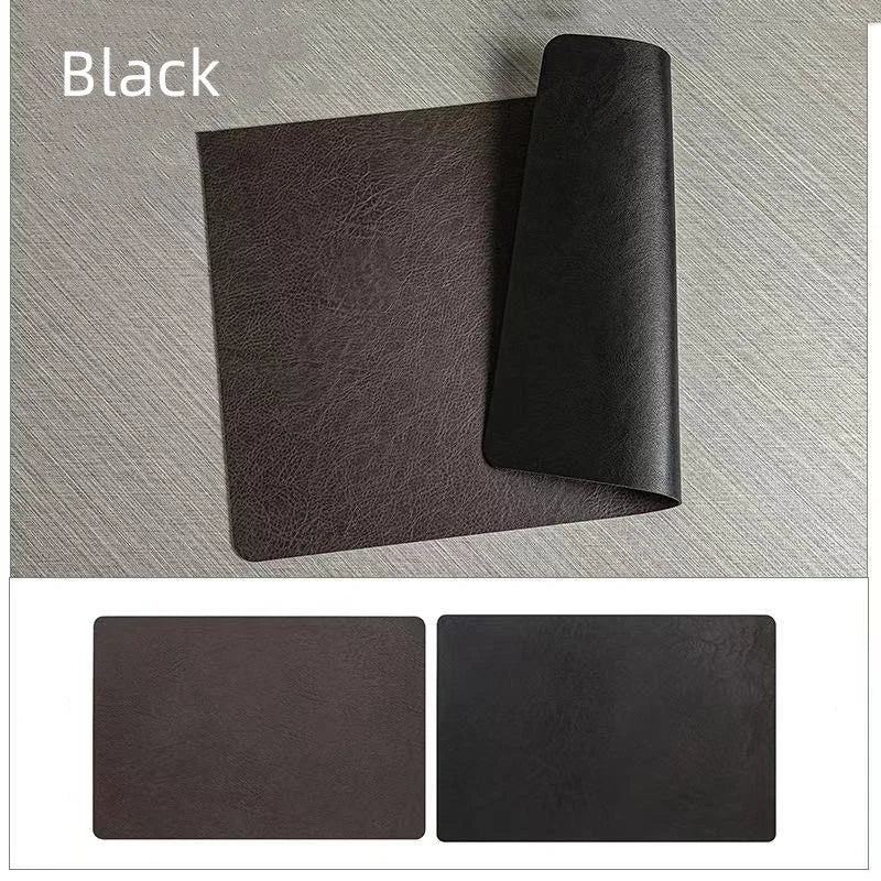 Faux Leather Placemats Waterproof Heat Resistant Double Sided Dining Table Mats
