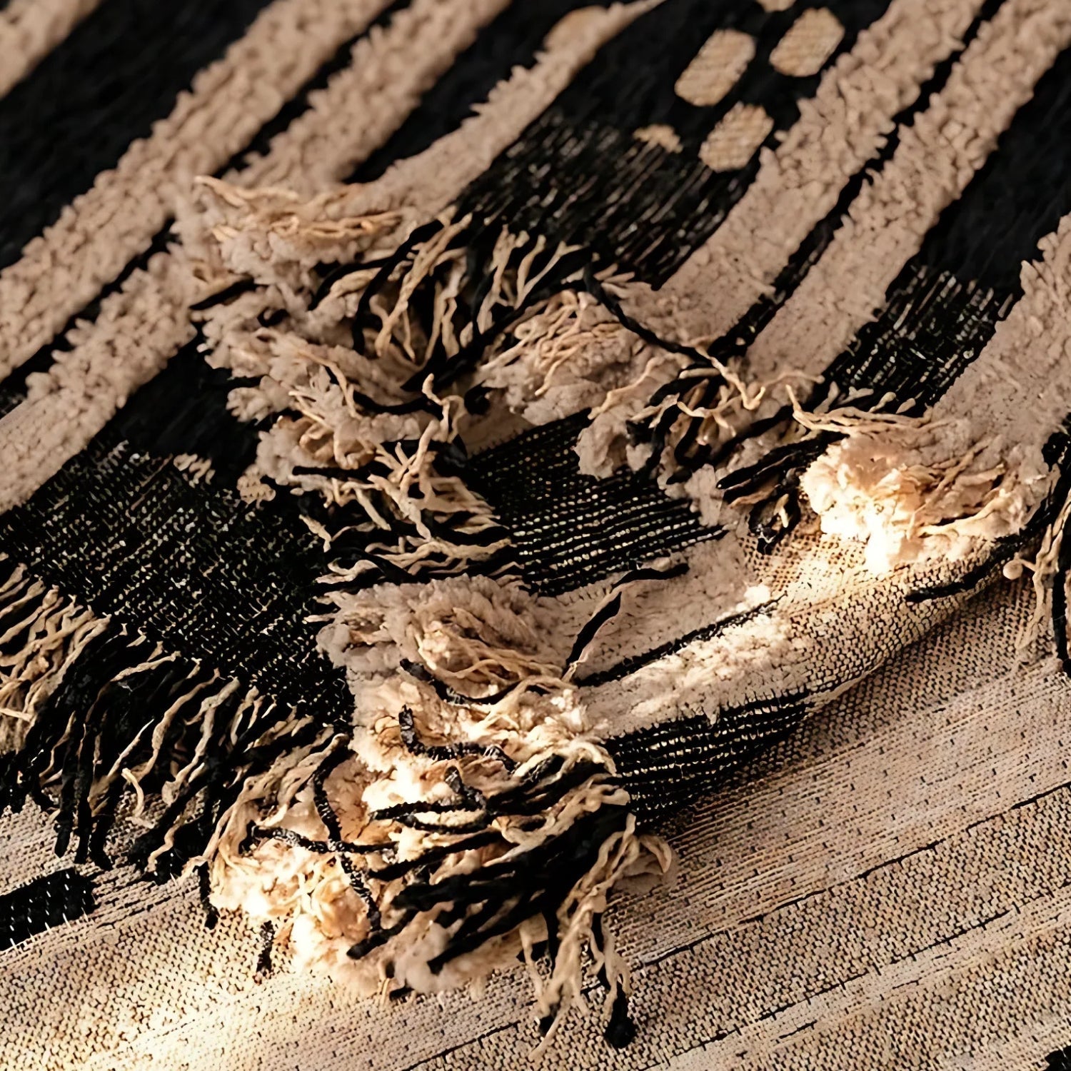 Sahara Style Plush Boho Couch Cover Blanket