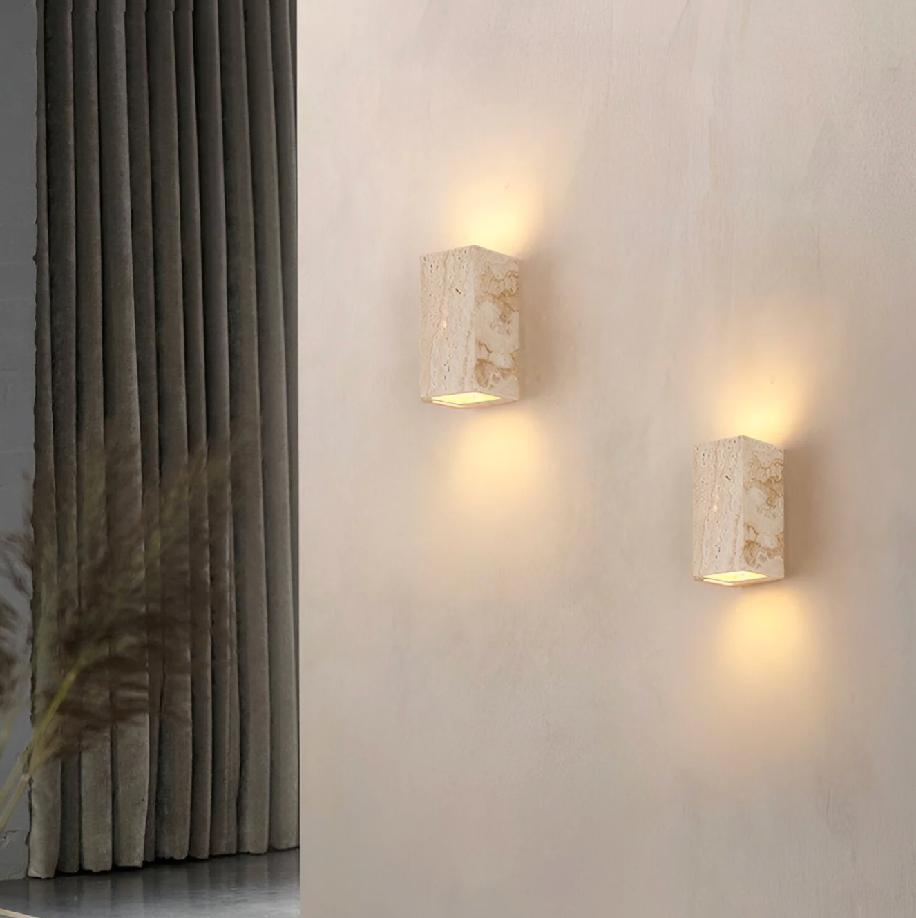 Travertine Wall Light Natural Stone Modern Minimalist Sconce