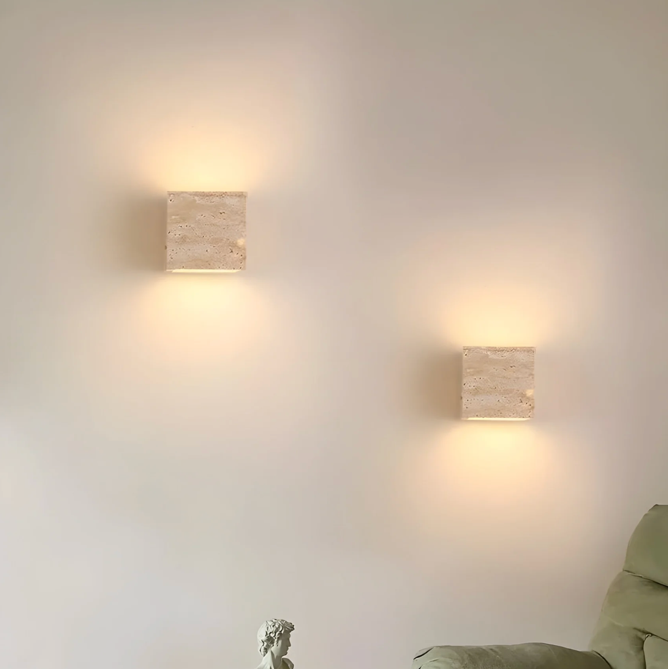Travertine Wall Light Natural Stone Modern Minimalist Sconce