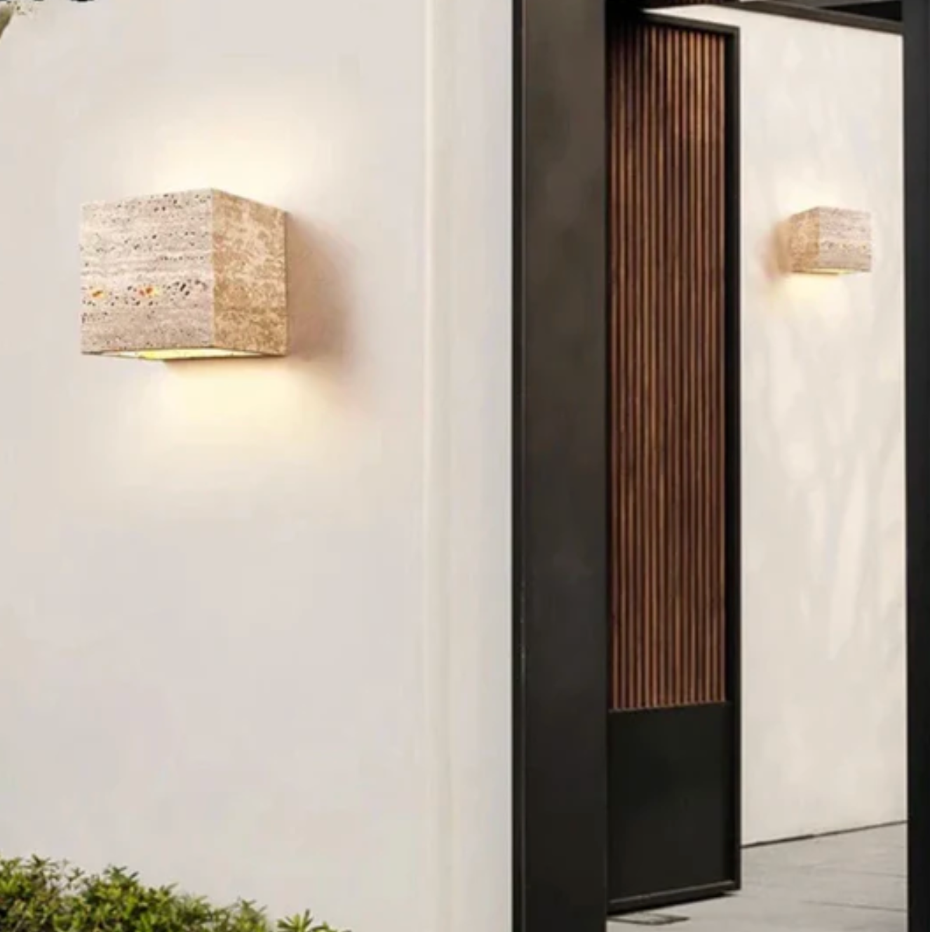 Travertine Wall Light Natural Stone Modern Minimalist Sconce