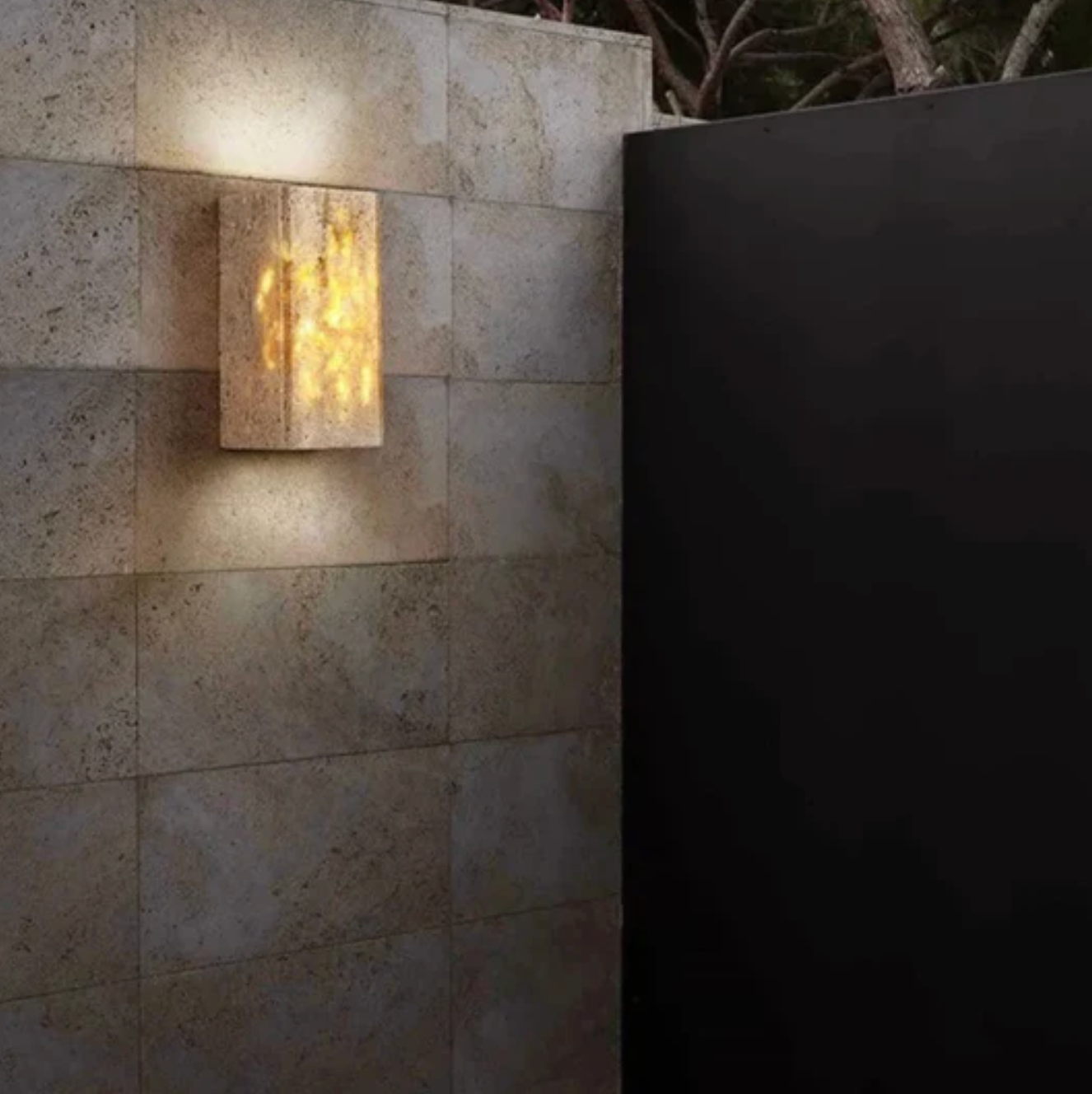 Travertine Wall Light Natural Stone Modern Minimalist Sconce