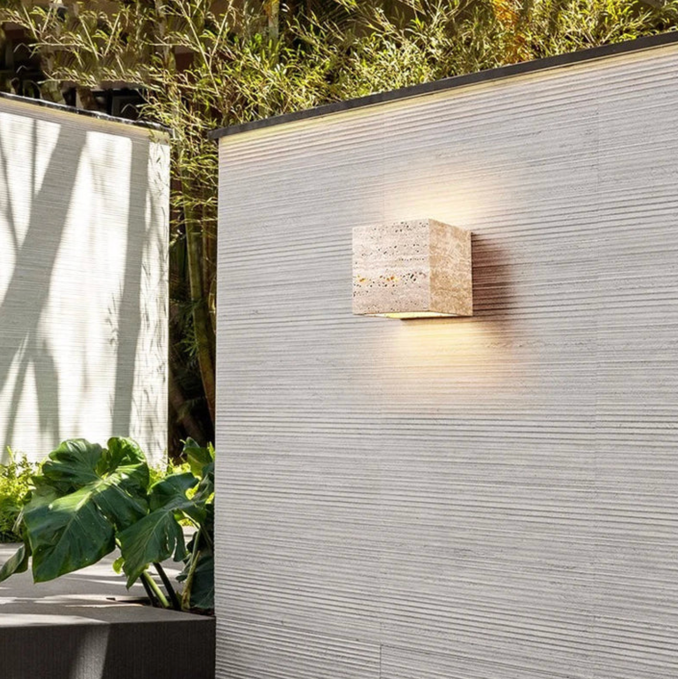 Travertine Wall Light Natural Stone Modern Minimalist Sconce
