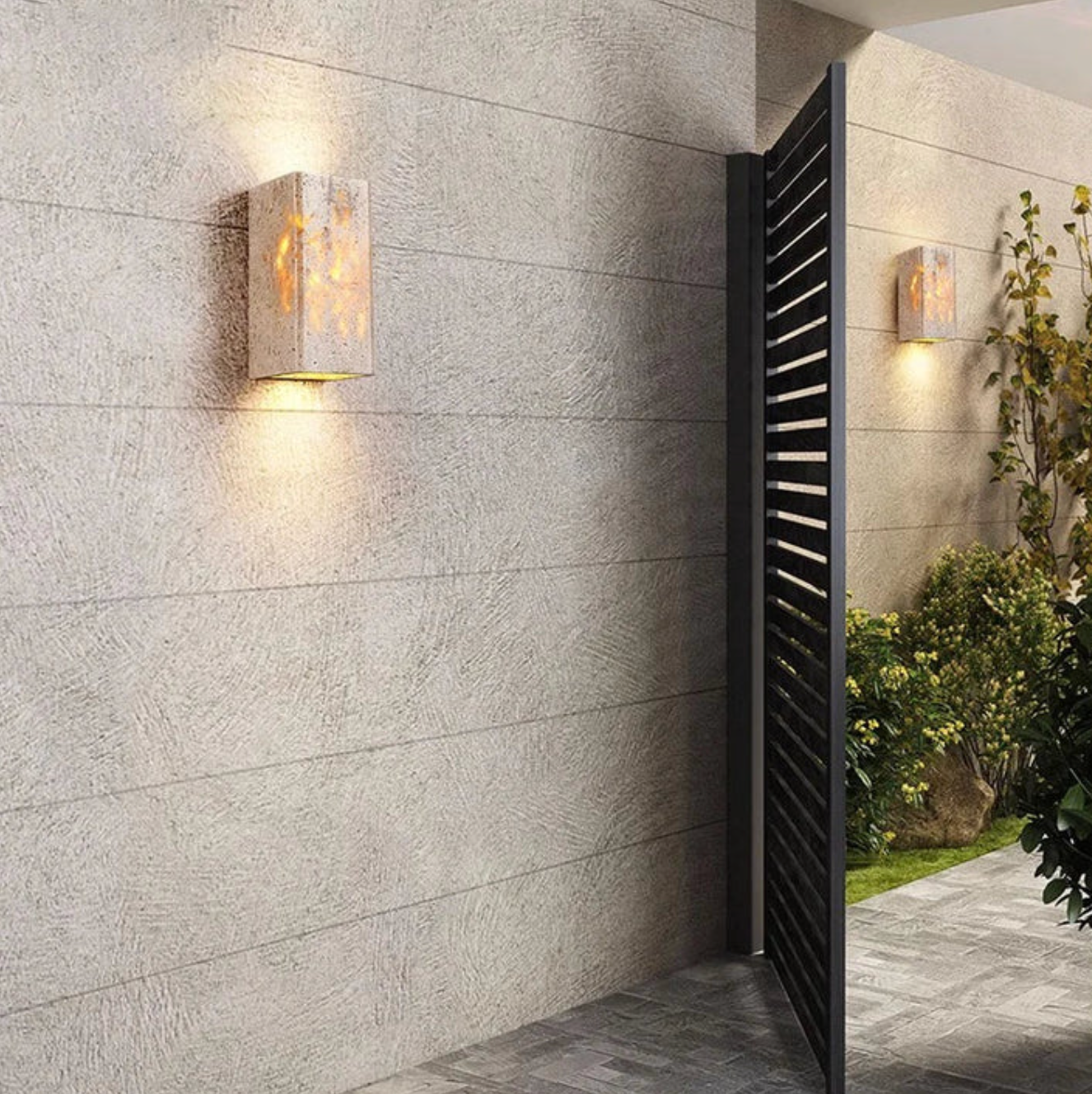 Travertine Wall Light Natural Stone Modern Minimalist Sconce