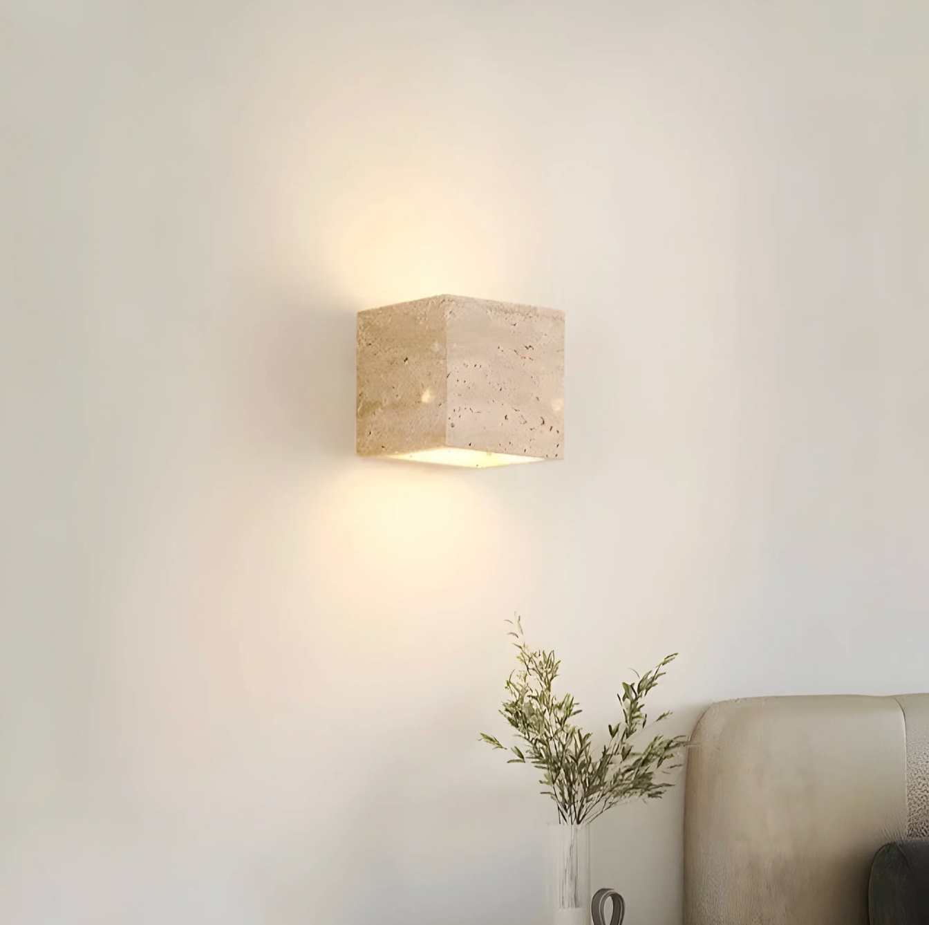 Travertine Wall Light Natural Stone Modern Minimalist Sconce