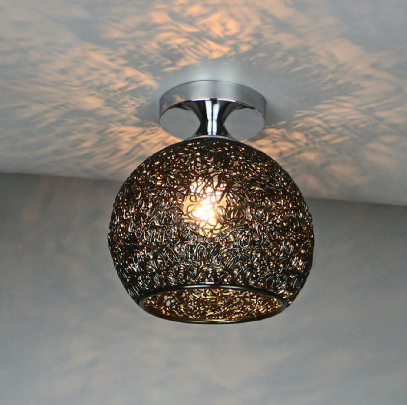 Metal Globe Ceiling Light Modern Flush Mount Lamp