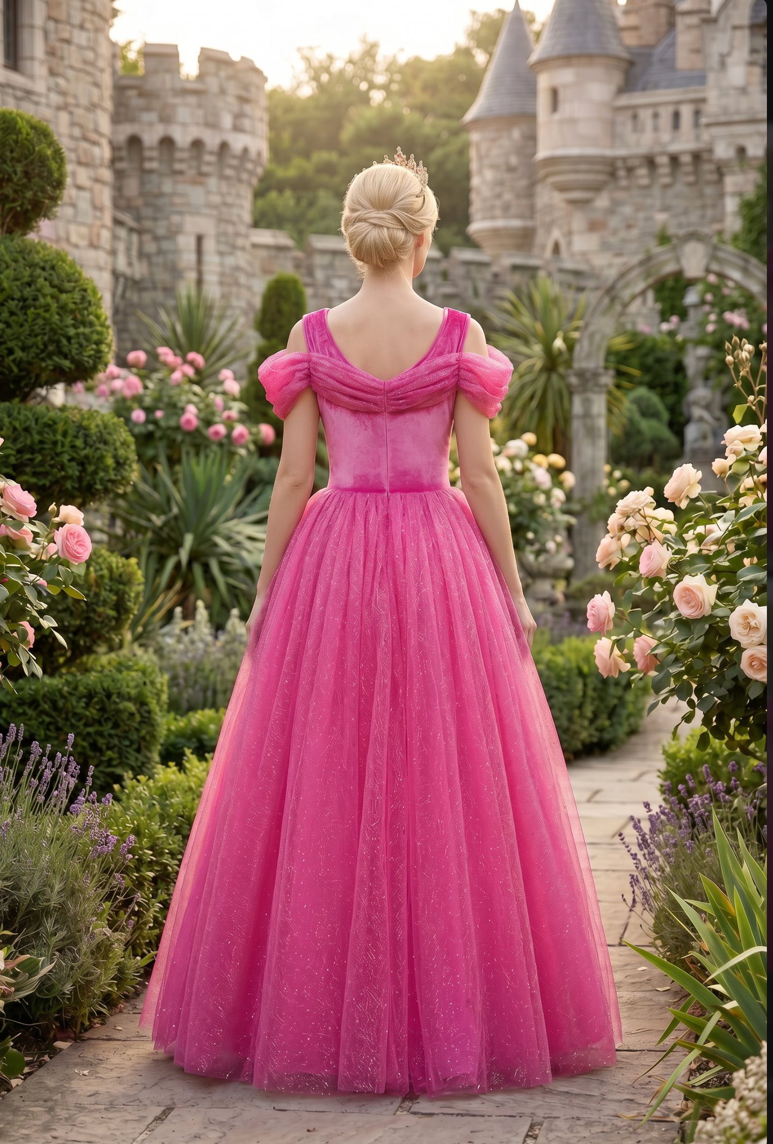 PINK PRINCESS GOWN FOR WOMEN