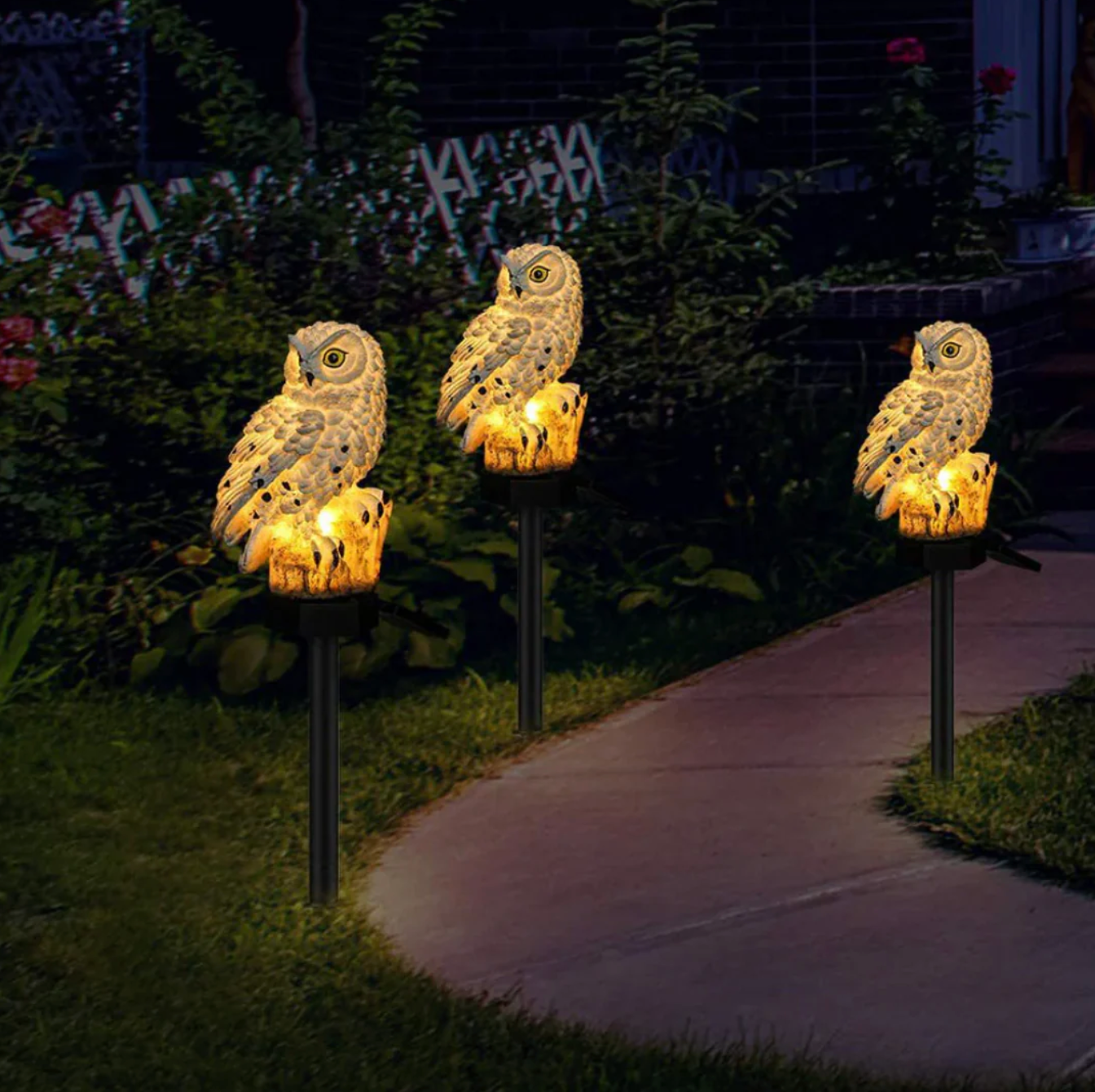 Solar Owl Garden Light LED Outdoor Decorative Stake Lamp