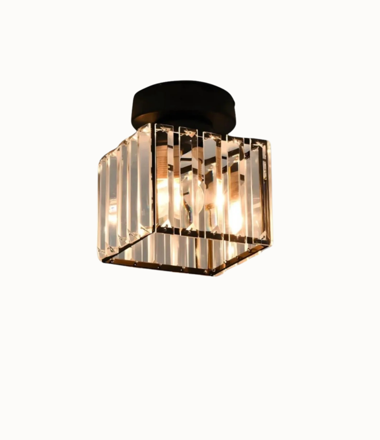 Modern Crystal Ceiling Light Glam Flush Mount Glass Lamp