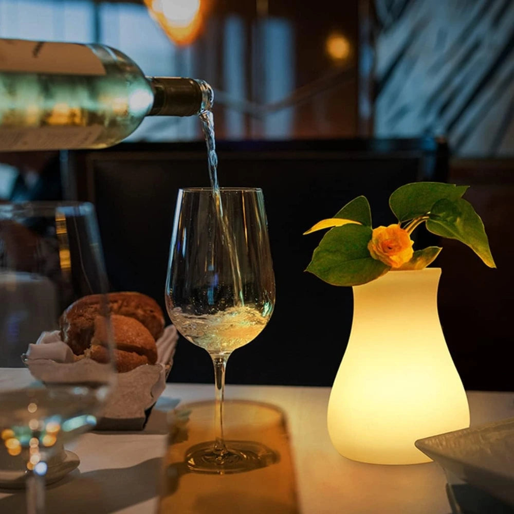 Lighted Decorative Vase With Smooth Body Shape