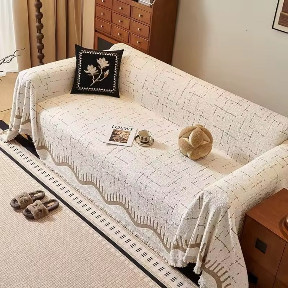 Serene Horizon Lines Couch Cover