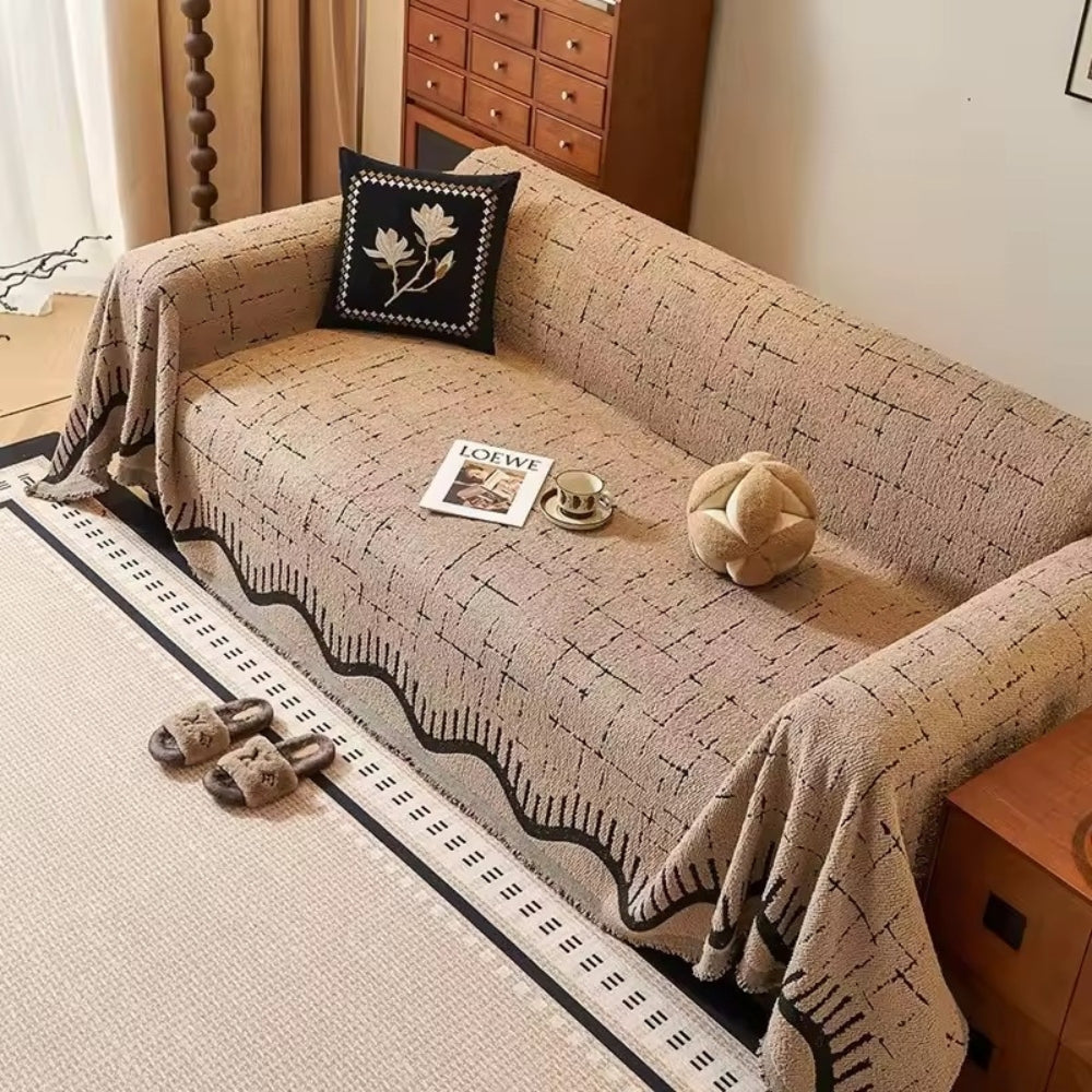 Serene Horizon Lines Couch Cover