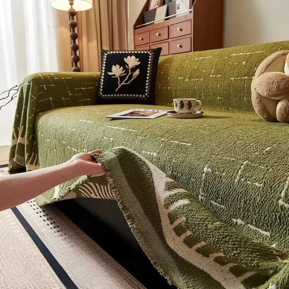 Serene Horizon Lines Couch Cover