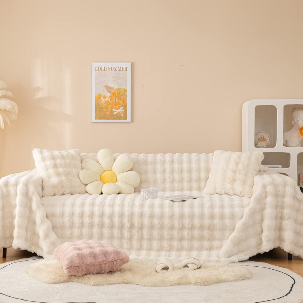 Rabbit Faux Fur Blanket Soft Couch Cover