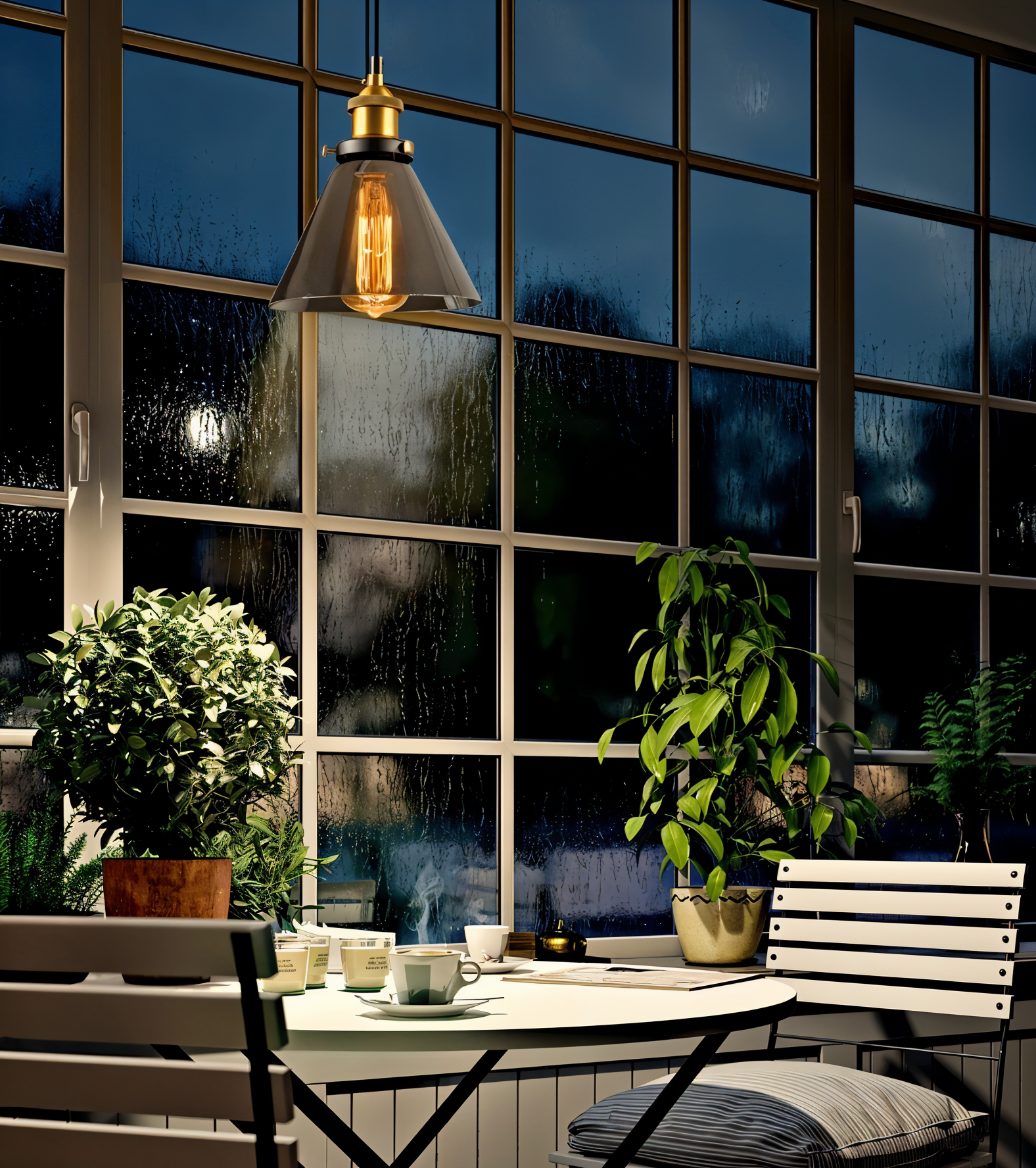 Tinted glass hanging pendant light with brass fitting