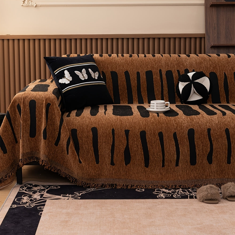 Tribal Geometric Chenille Couch Cover