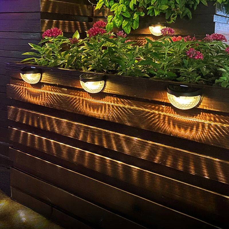 Solar Outdoor Wall Light Round Black With Patterned Light Effect