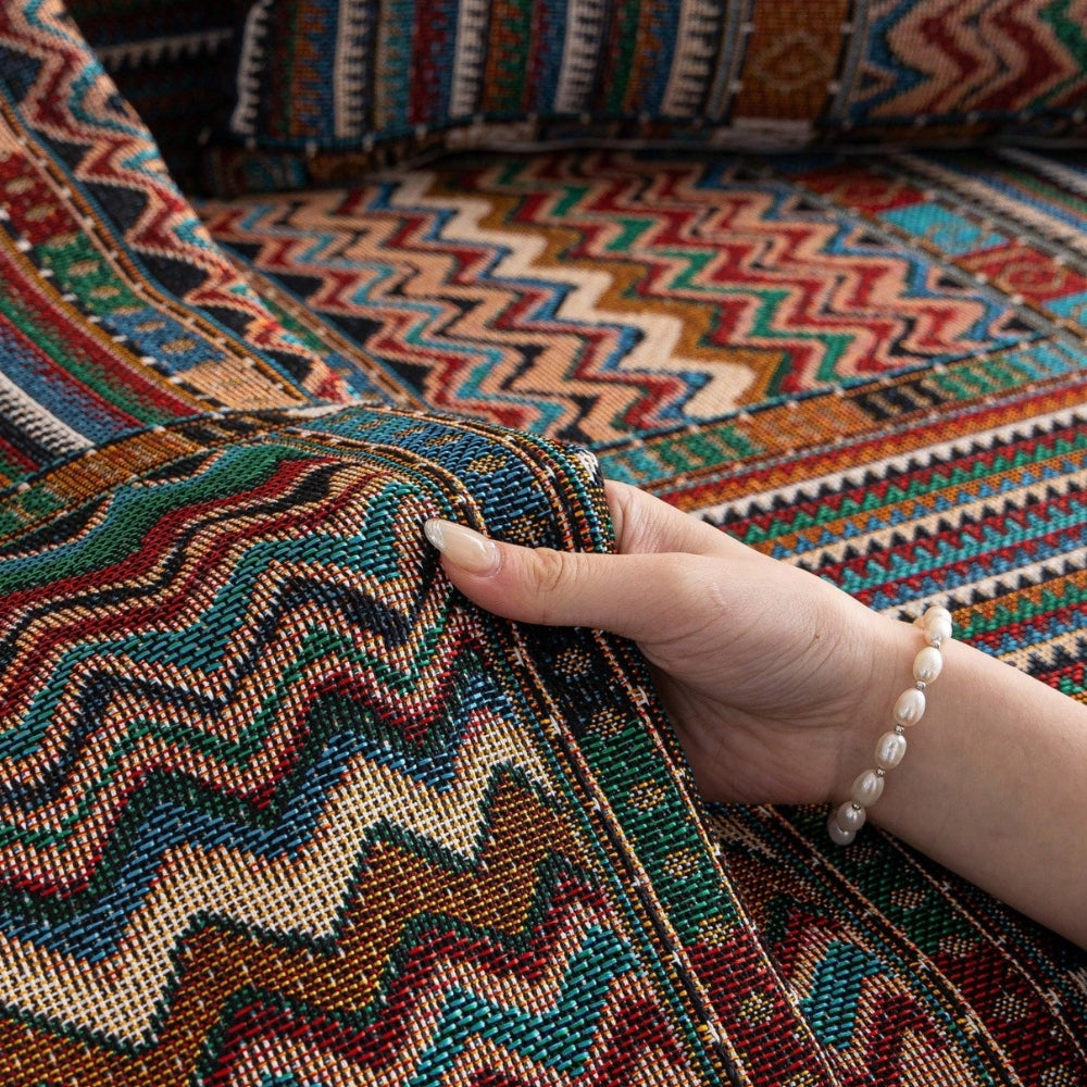 Aurora Stripes Boho Couch Cover