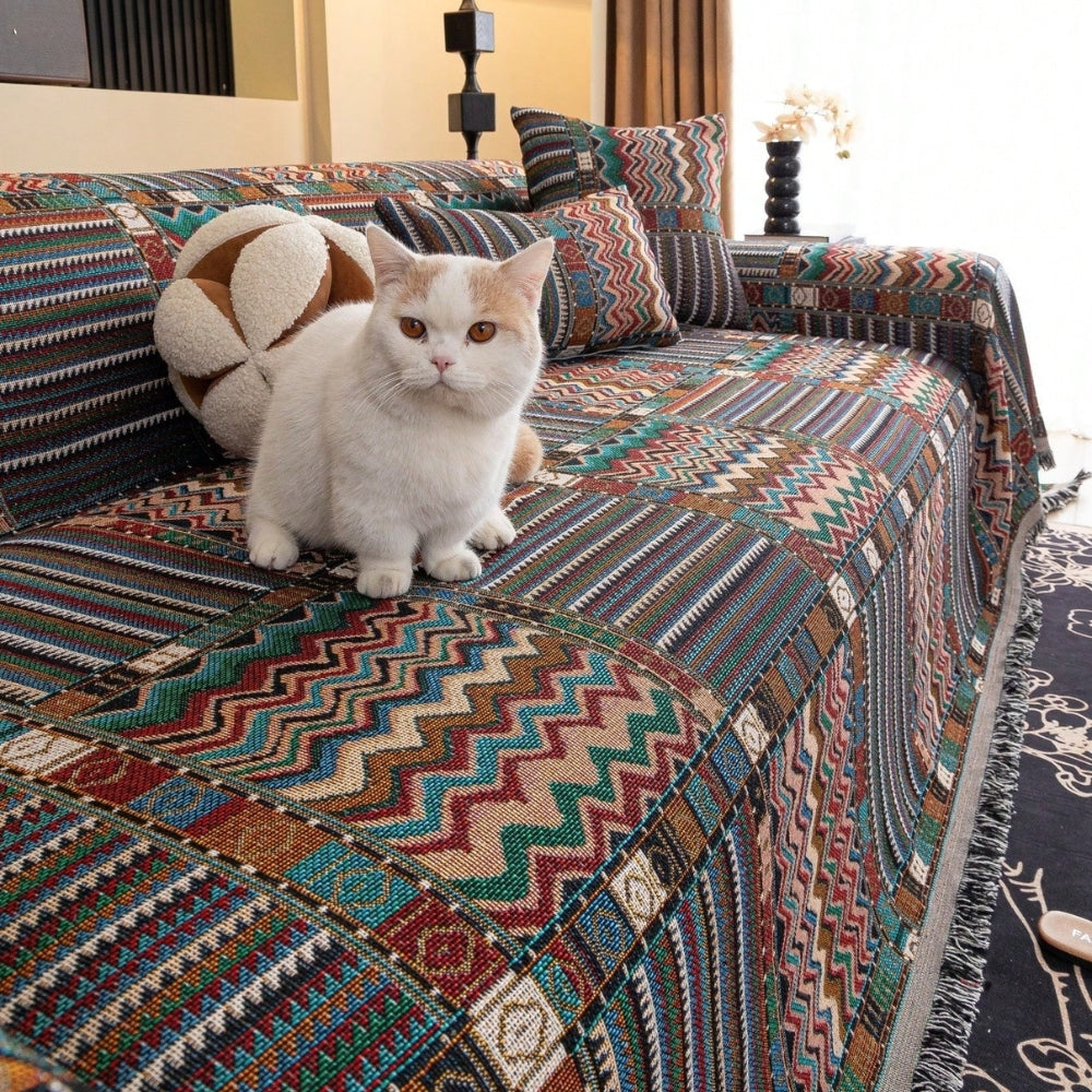 Aurora Stripes Boho Couch Cover