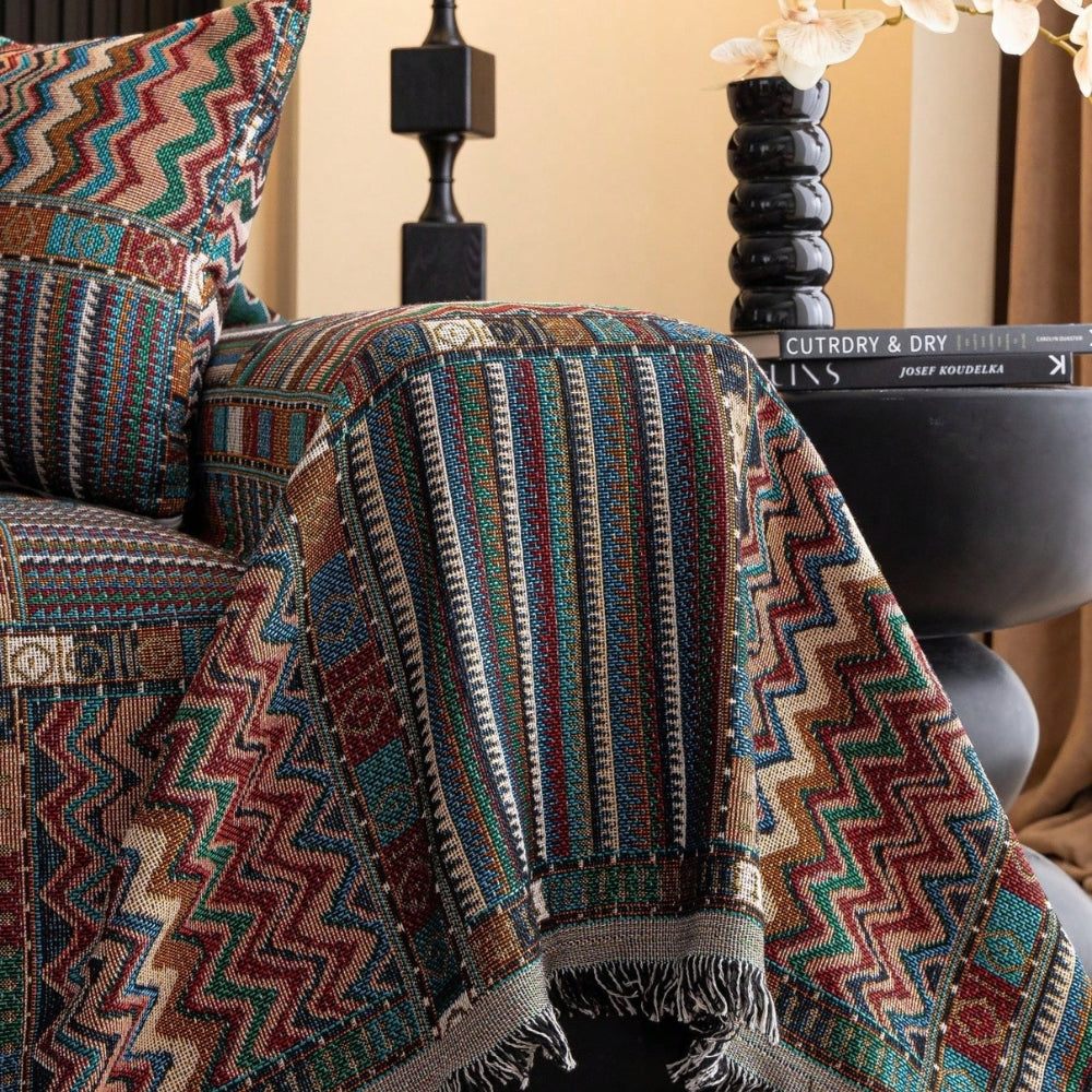 Aurora Stripes Boho Couch Cover