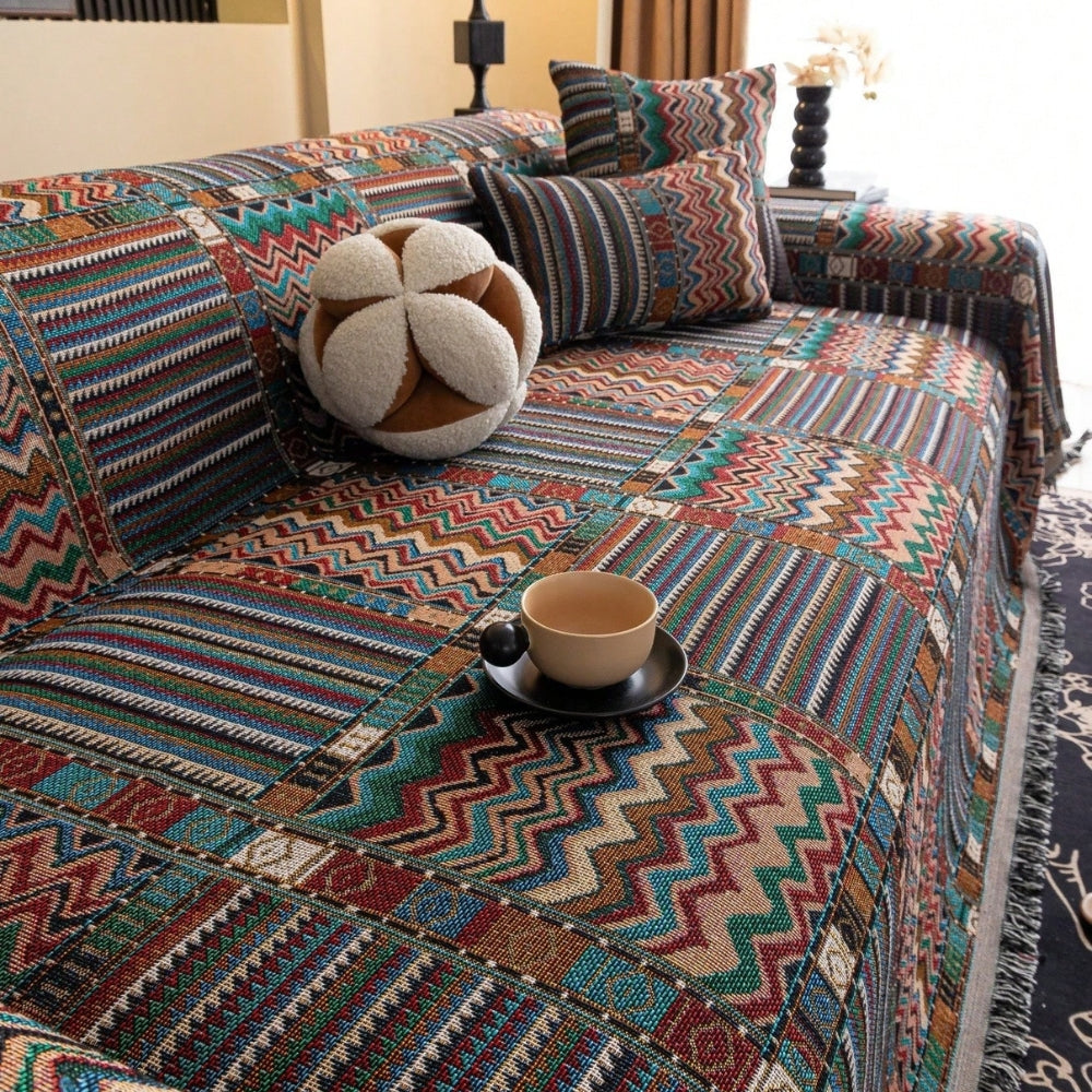 Aurora Stripes Boho Couch Cover