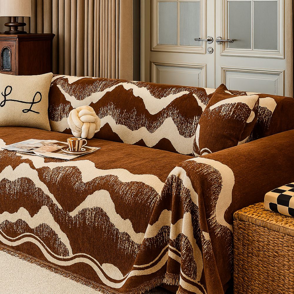 Wavescape Chenille Couch Cover