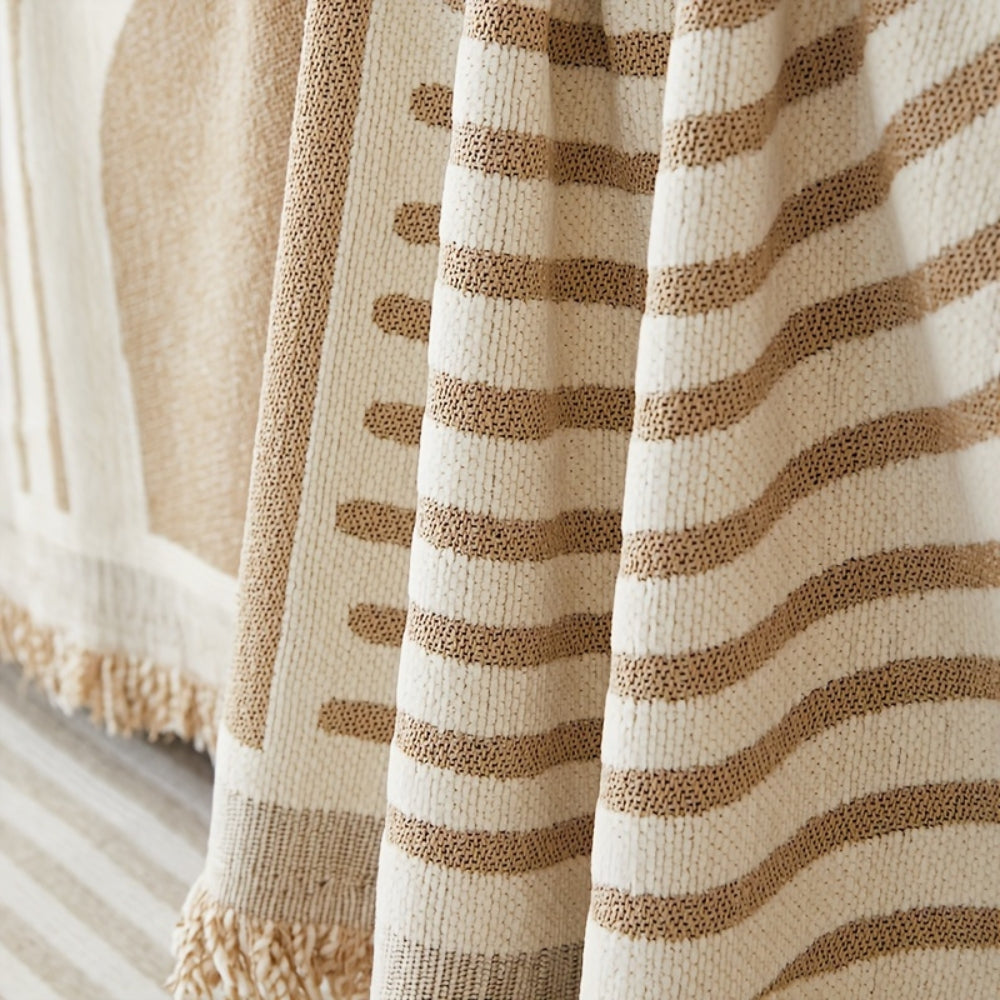 Wavy Stripe Boho Couch Cover