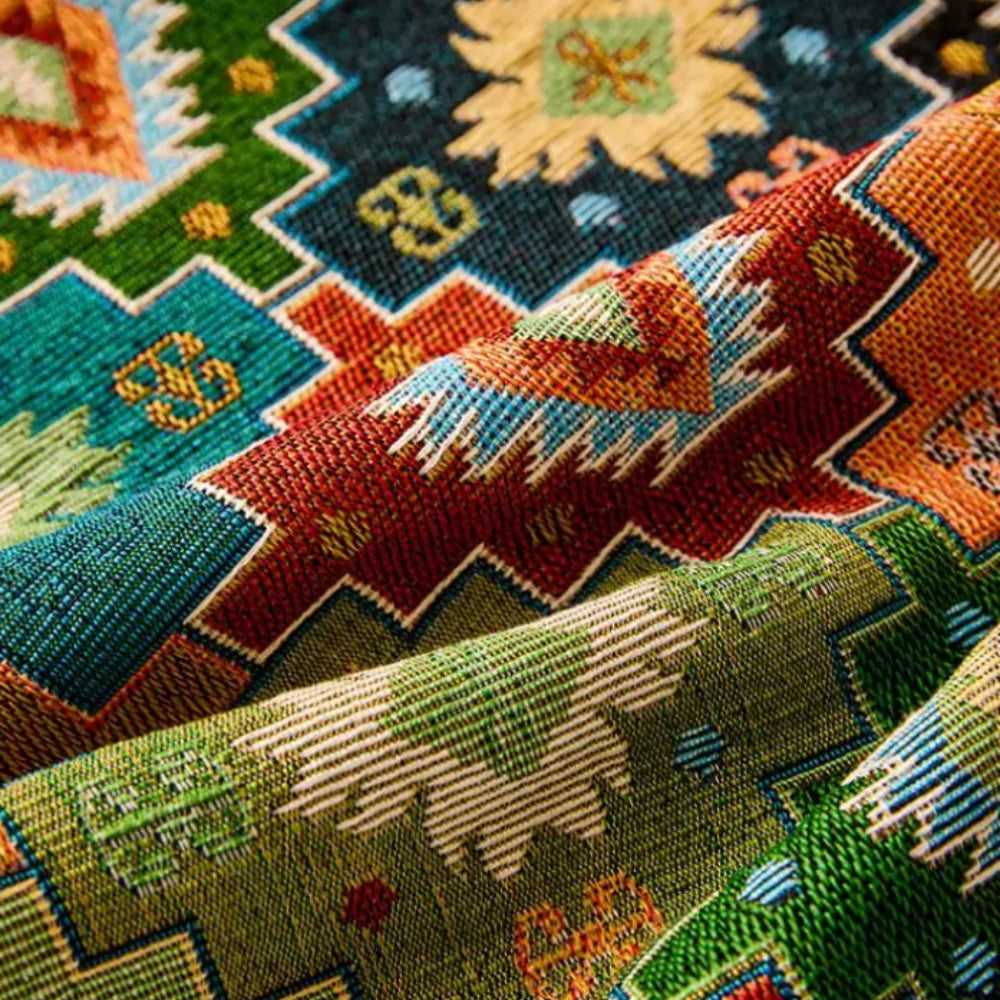Zahara Geometric Tribal Kilim Couch Cover