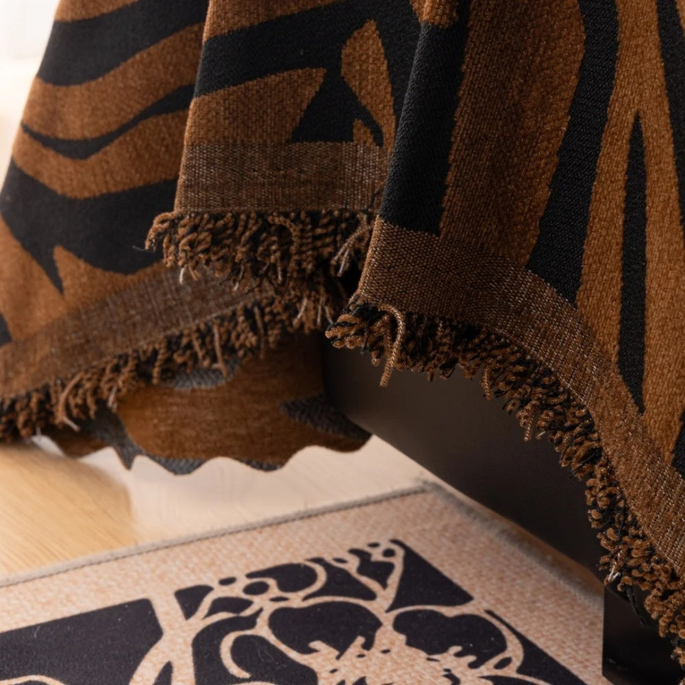 Zentara Chenille Zebra Geometric Couch Cover
