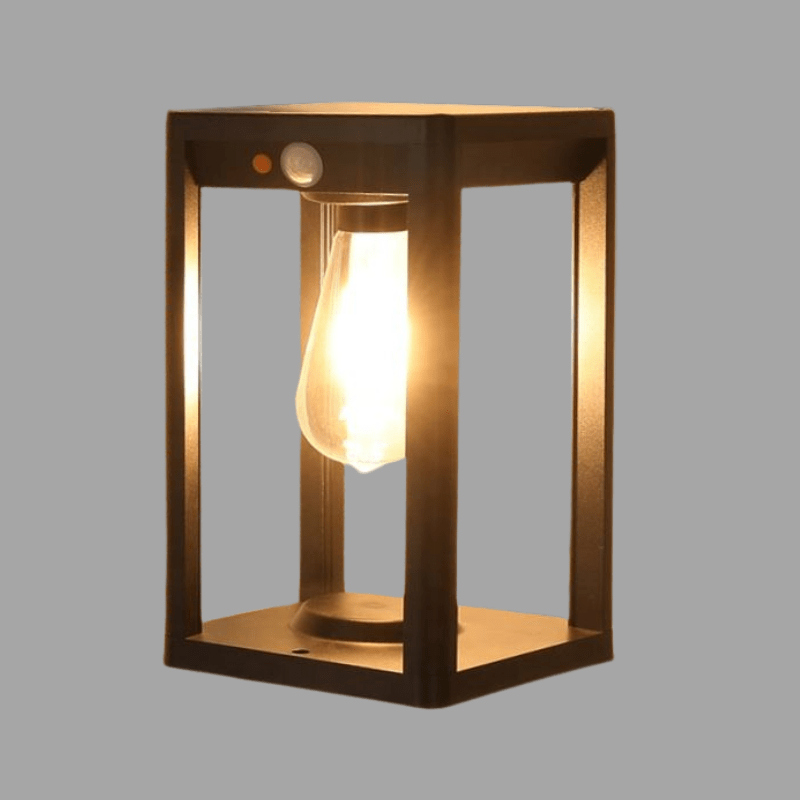 Solar Outdoor Pillar Light Black Aluminium With Motion Sensor