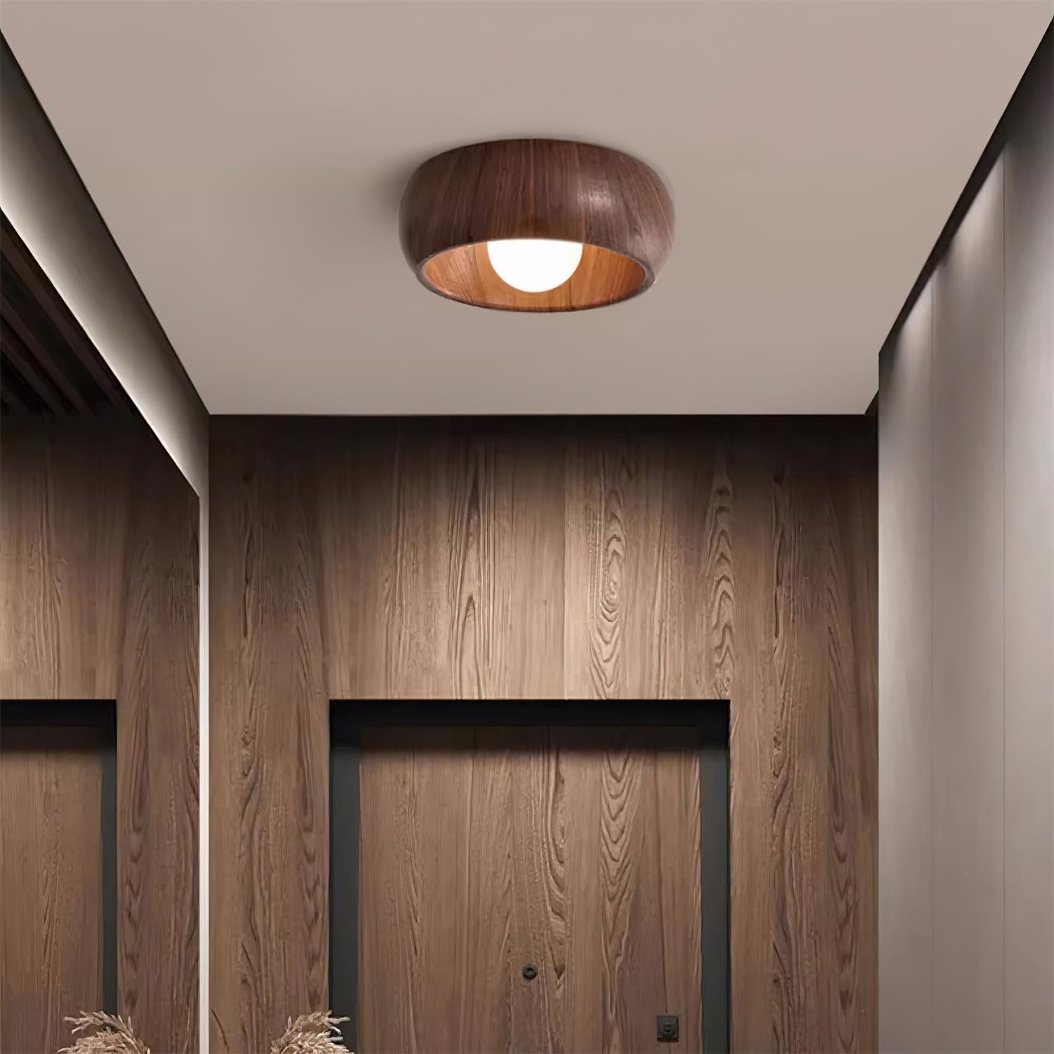 Modern Ceiling Light Wood Flush Mount Minimalist LED Fixture