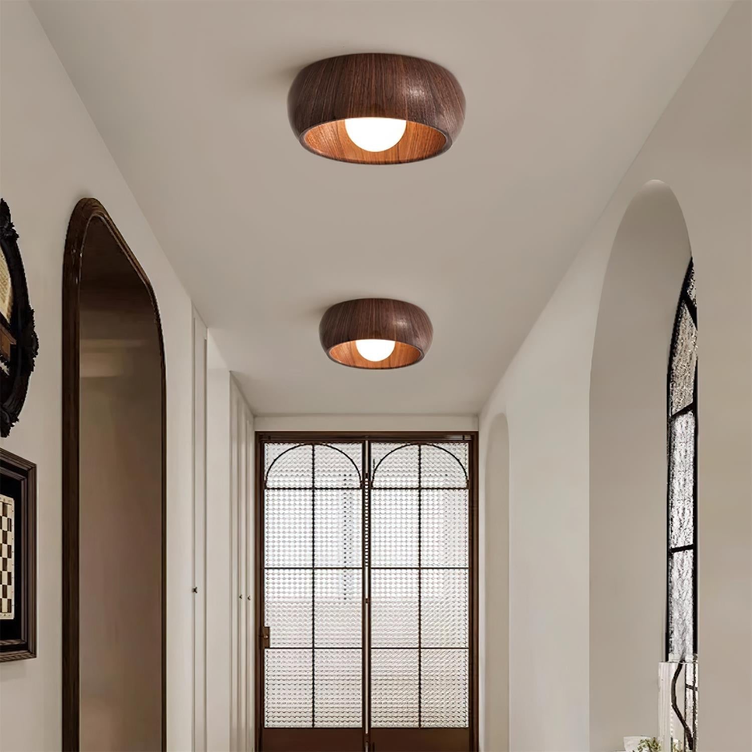 Modern Ceiling Light Wood Flush Mount Minimalist LED Fixture