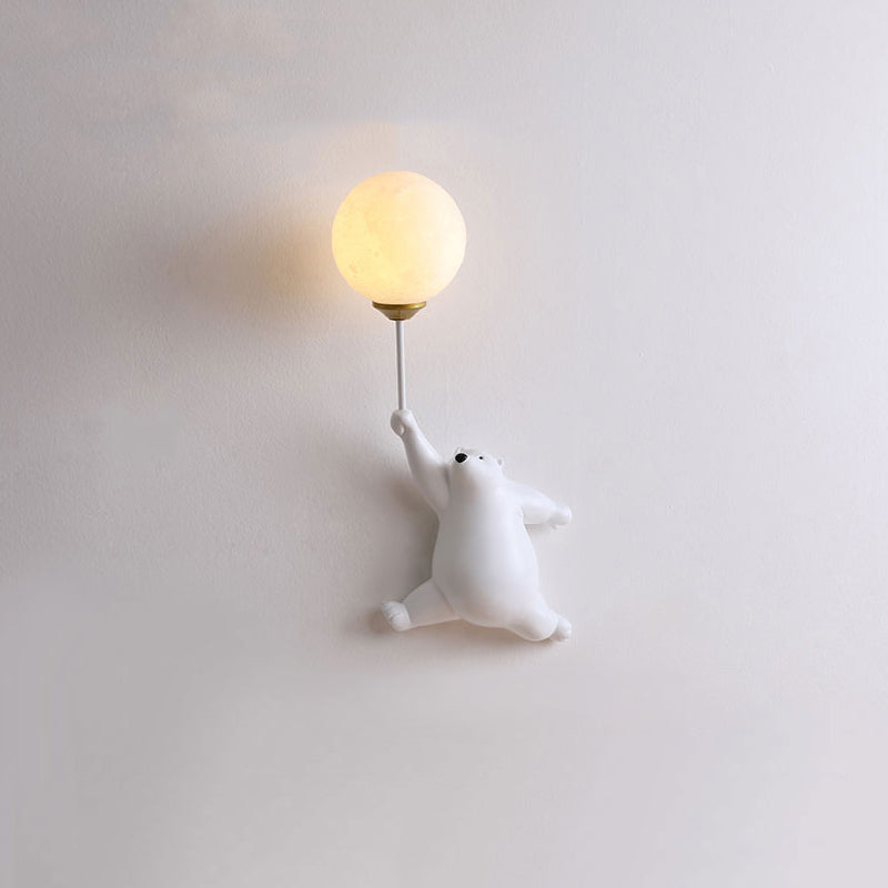 Cute Bear Wall Lamp Kids Room Balloon Light Decorative