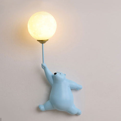 Cute Bear Wall Lamp Kids Room Balloon Light Decorative